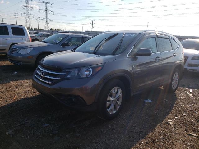 5J6RM4H73EL017587 - 2014 HONDA CR-V EXL GRAY photo 2