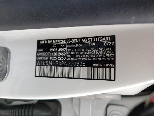 W1K5J4HB0PN359836 - 2023 MERCEDES-BENZ CLA 250 4MATIC WHITE photo 12