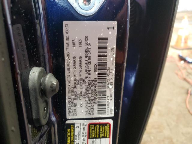 5TFNA5DB9PX087409 - 2023 TOYOTA TUNDRA CREWMAX PLATINUM Blau Foto 12