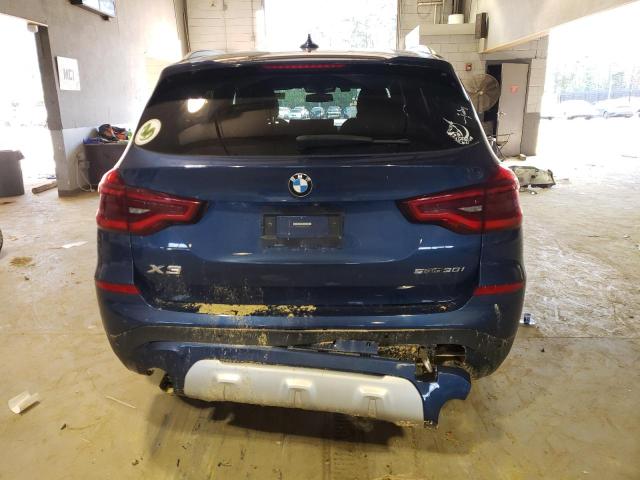 5UXTY3C00M9H77476 - 2021 BMW X3 SDRIVE30I BLUE photo 6