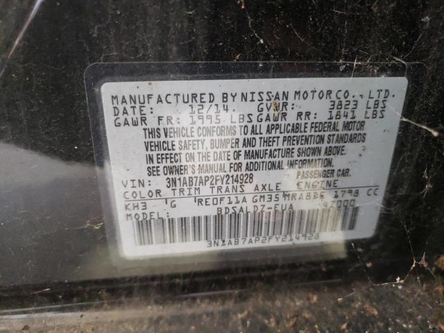 3N1AB7AP2FY214928 - 2015 NISSAN SENTRA S BLACK photo 12