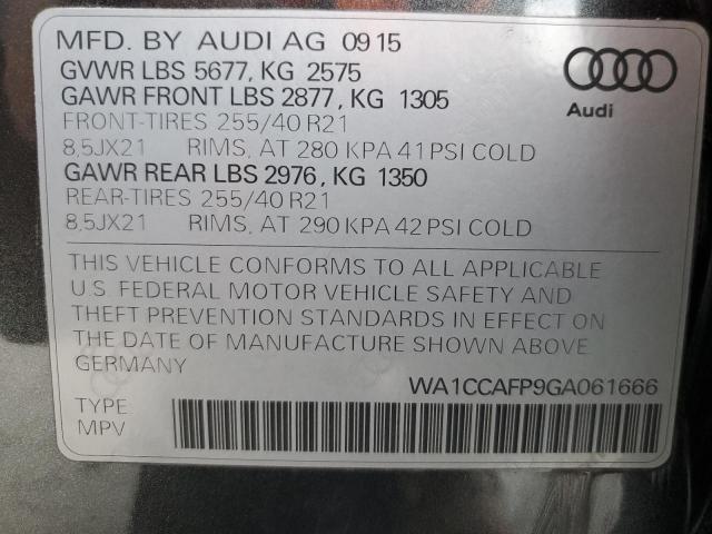 WA1CCAFP9GA061666 - 2016 AUDI SQ5 PREMIUM PLUS GRAY photo 13