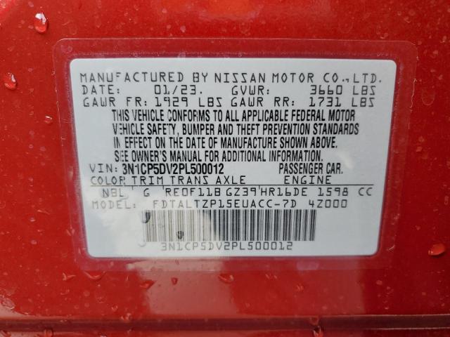 3N1CP5DV2PL500012 - 2023 NISSAN KICKS SR RED photo 12