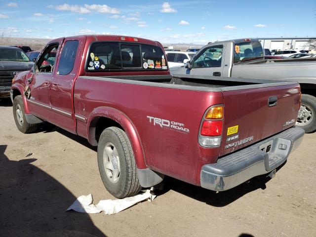 5TBBT48181S156427 - 2001 TOYOTA TUNDRA ACCESS CAB LIMITED RED photo 2