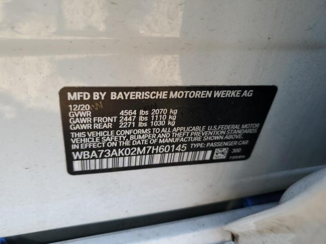 WBA73AK02M7H60145 - 2021 BMW 228XI Ağ foto 12