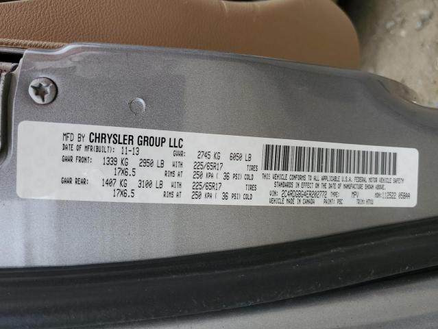 2C4RDGBG4ER202772 - 2014 DODGE GRAND CARA SE SILVER photo 13