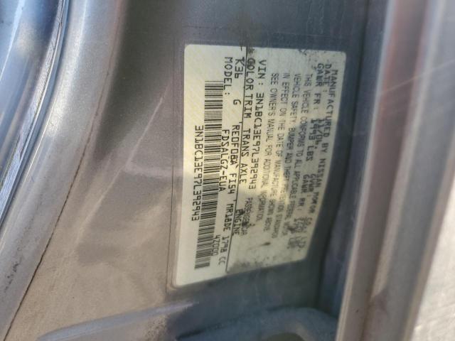 3N1BC13E97L392943 - 2007 NISSAN VERSA S SILVER photo 12