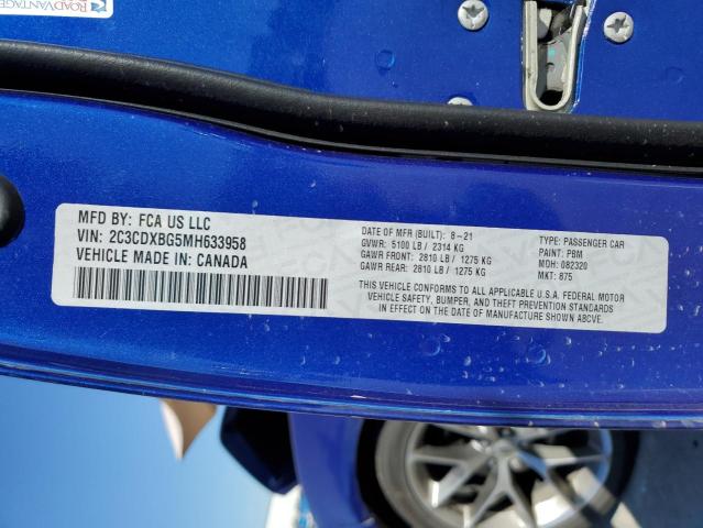 2C3CDXBG5MH633958 - 2021 DODGE CHARGER SXT BLUE photo 13