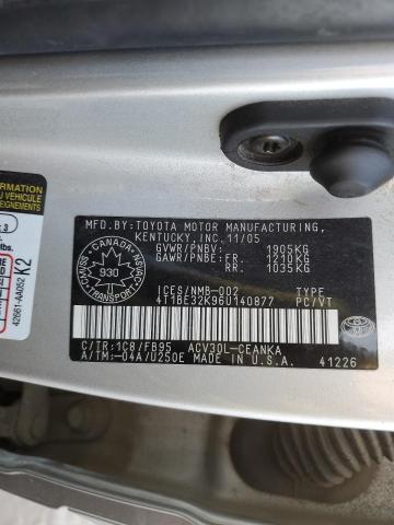 4T1BE32K96U140877 - 2006 TOYOTA CAMRY LE SILVER photo 13