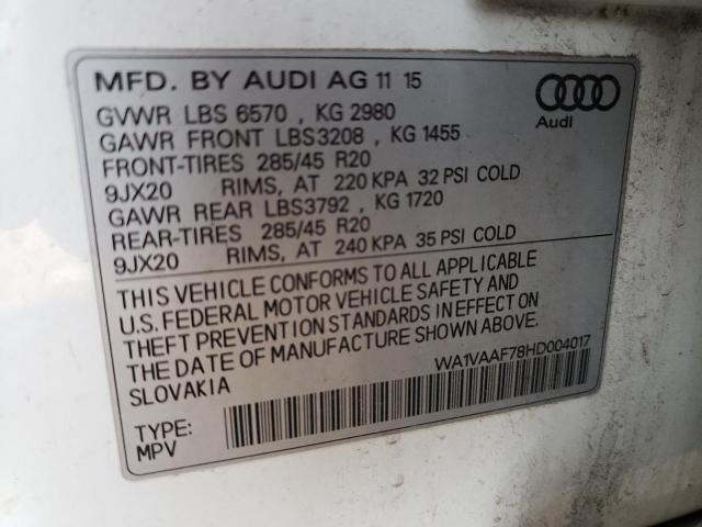 WA1VAAF78HD004017 - 2017 AUDI Q7 PRESTIGE WHITE photo 13