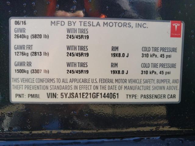 5YJSA1E21GF144061 - 2016 TESLA MODEL S Qara foto 12