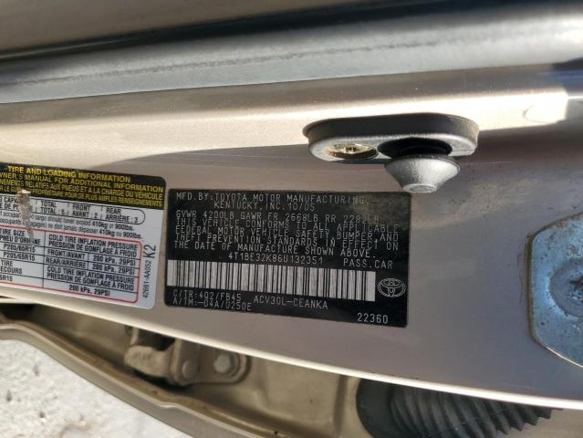 4T1BE32K86U132351 - 2006 TOYOTA CAMRY LE GOLD photo 13