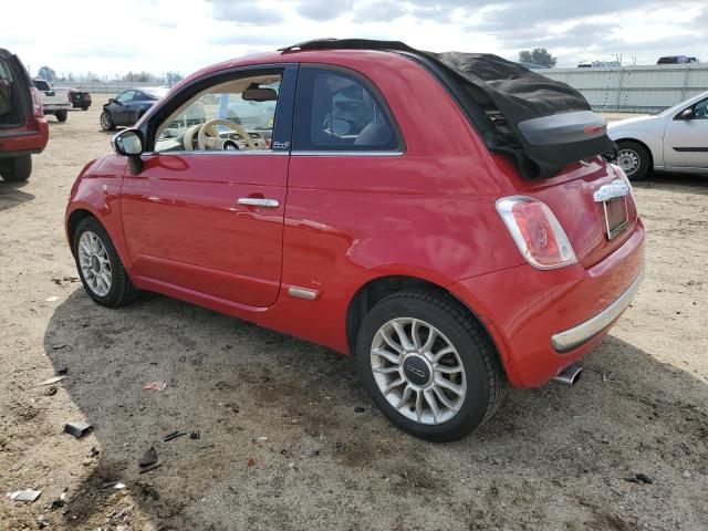 3C3CFFER1CT384999 - 2012 FIAT 500 LOUNGE RED photo 2
