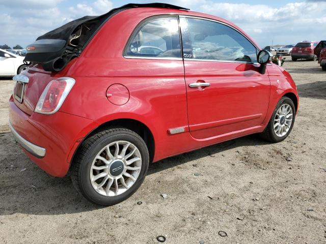3C3CFFER1CT384999 - 2012 FIAT 500 LOUNGE RED photo 3