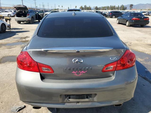 JN1DV6AP6CM812257 - 2012 INFINITI G25 BASE GRAY photo 6