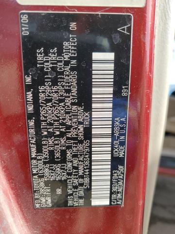 5TBBT44136S479765 - 2006 TOYOTA TUNDRA ACCESS CAB SR5 RED photo 13