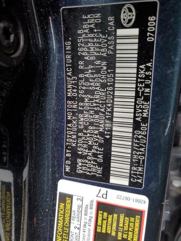 4T1BF1FK4DU261051 - 2013 TOYOTA CAMRY L BLUE photo 12