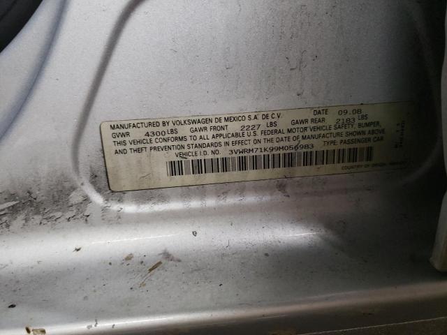 3VWRM71K99M056983 - 2009 VOLKSWAGEN JETTA SE Сріблястий фото 12