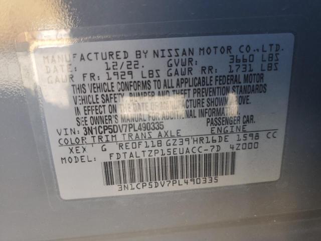 3N1CP5DV7PL490335 - 2023 NISSAN KICKS SR GRAY photo 13