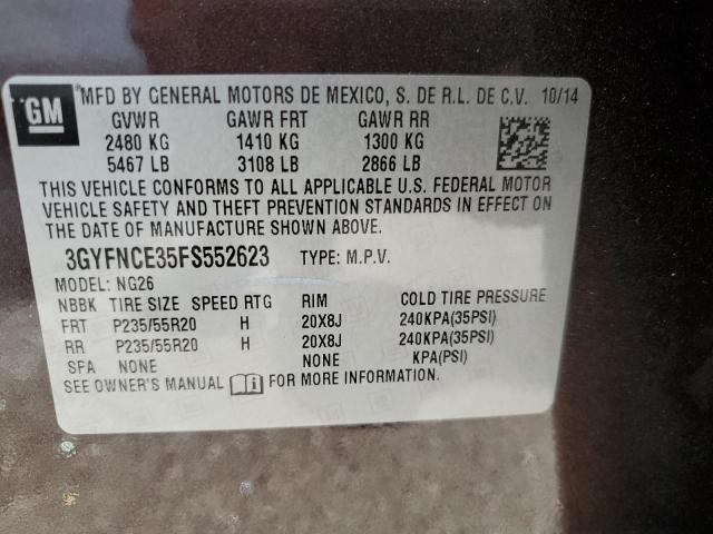 3GYFNCE35FS552623 - 2015 CADILLAC SRX PERFORMANCE COLLECTION Tünd qırmızı foto 14