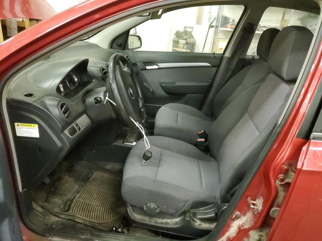 KL1TD5DE2AB104894 - 2010 CHEVROLET AVEO LS Czerwony zdjęcie 7