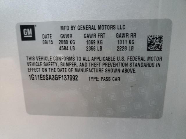 1G11E5SA3GF137992 - 2016 CHEVROLET MALIBU LIM LTZ 银色 照片 12