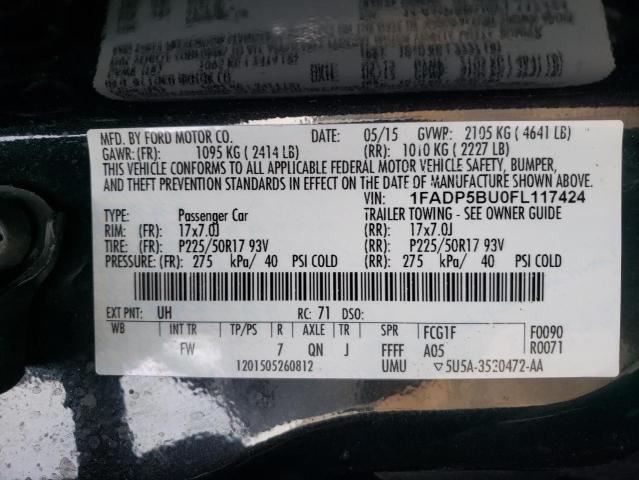 1FADP5BU0FL117424 - 2015 FORD C-MAX SEL BLACK photo 12