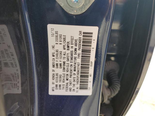 1HGCR2F36DA037457 - 2013 HONDA ACCORD LX BLUE photo 12