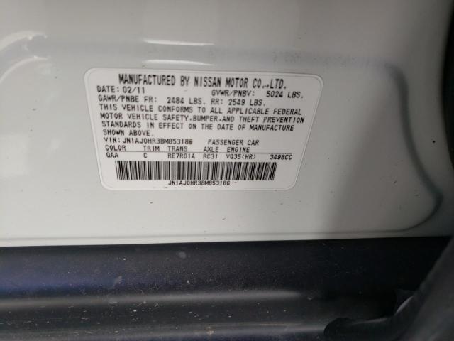 JN1AJ0HR3BM853186 - 2011 INFINITI EX35 BASE თეთრი ფოტო 12