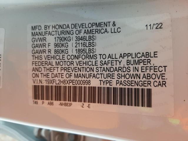 19XFL2H8XPE000998 - 2023 HONDA CIVIC SPORT 白色 照片 12