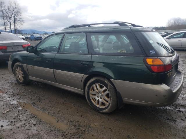 4S3BH686017602953 - 2001 SUBARU LEGACY OUTBACK LIMITED GREEN photo 2