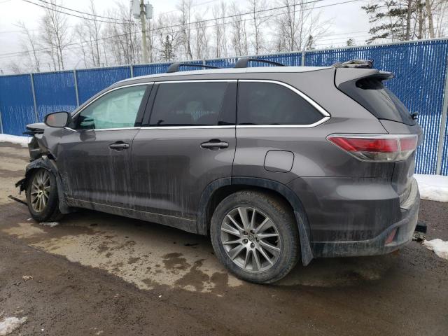 5TDJKRFH8GS275249 - 2016 TOYOTA HIGHLANDER XLE GRAY photo 2