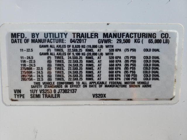1UYVS2530J7302137 - 2021 UTILITY TRAILER Սպիտակ լուսանկար 10