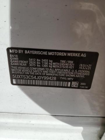 5UXTS3C54J0Y99428 - 2018 BMW X3 XDRIVEM40I თეთრი ფოტო 13