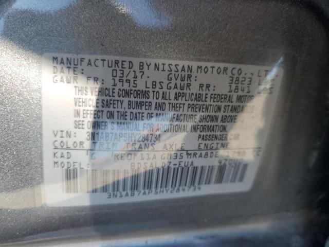 3N1AB7AP5HY284734 - 2017 NISSAN SENTRA S GRAY photo 12