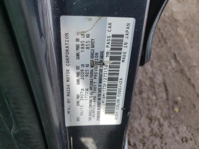 JM1BM1T73F1273156 - 2015 MAZDA 3 SV GRAY photo 12