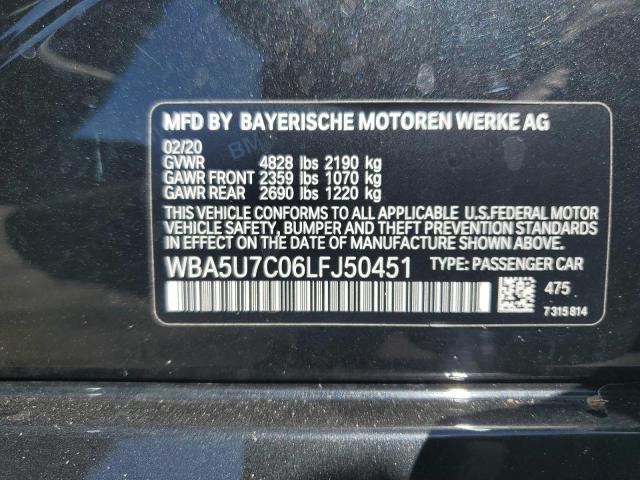 WBA5U7C06LFJ50451 - 2020 BMW M340I BLACK photo 12