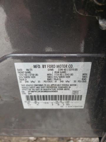 2FMPK3K96MBA44980 - 2021 FORD EDGE TITANIUM GRAY photo 13