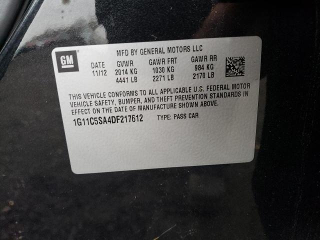 1G11C5SA4DF217612 - 2013 CHEVROLET MALIBU 1LT BLACK photo 12