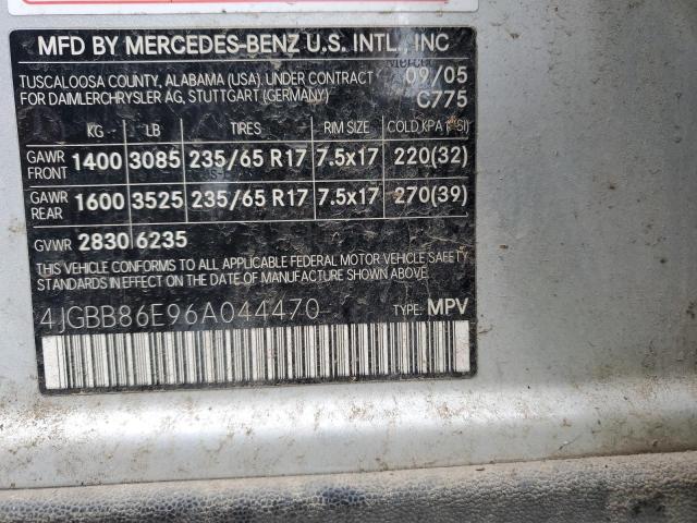 4JGBB86E96A044470 - 2006 MERCEDES-BENZ ML 350 GRAY photo 12