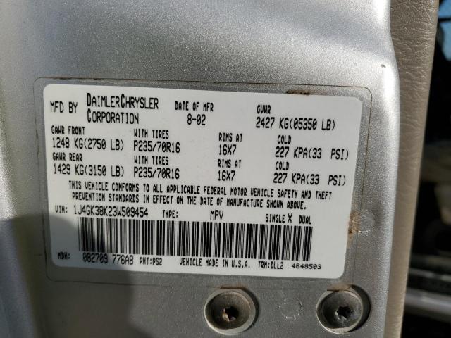 1J4GK38K23W509454 - 2003 JEEP LIBERTY RENEGADE SILVER photo 13