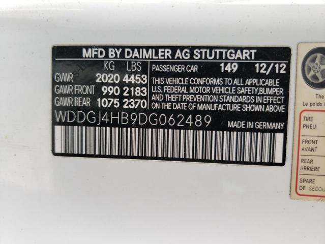 WDDGJ4HB9DG062489 - 2013 MERCEDES-BENZ C 250 WHITE photo 12