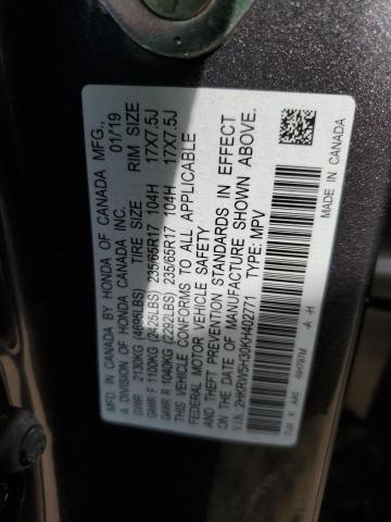 2HKRW5H30KH402771 - 2019 HONDA CR-V LX GRAY photo 14