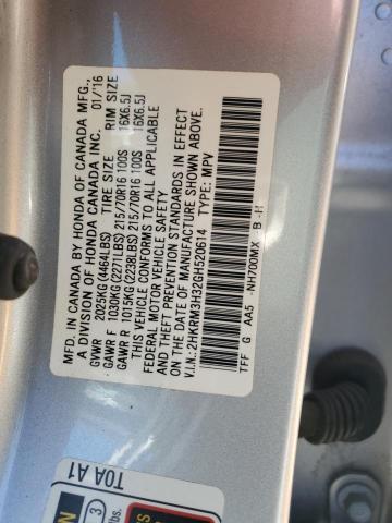 2HKRM3H32GH520614 - 2016 HONDA CR-V LX SILVER photo 14