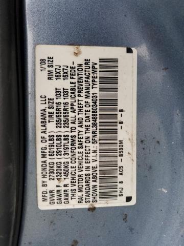 5FNRL38488B034031 - 2008 HONDA ODYSSEY EX BLUE photo 13