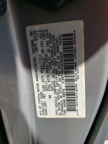 5TBRT34141S193909 - 2001 TOYOTA TUNDRA ACCESS CAB GRAY photo 12