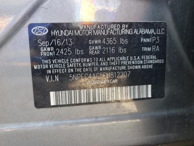 5NPEC4AC5EH812207 - 2014 HYUNDAI SONATA SE GRAY photo 12