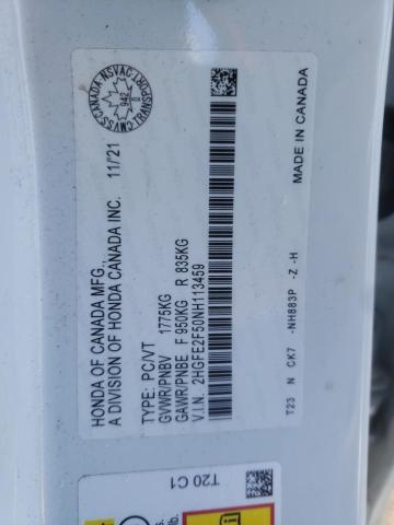 2HGFE2F50NH113459 - 2022 HONDA CIVIC SPORT 白色 照片 13