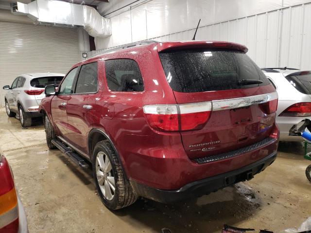 1C4RDJDG3DC527916 - 2013 DODGE DURANGO CREW BURGUNDY photo 2