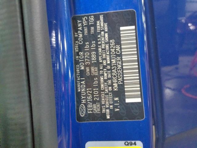 KMHRC8A31MU104268 - 2021 HYUNDAI VENUE SEL BLUE photo 14